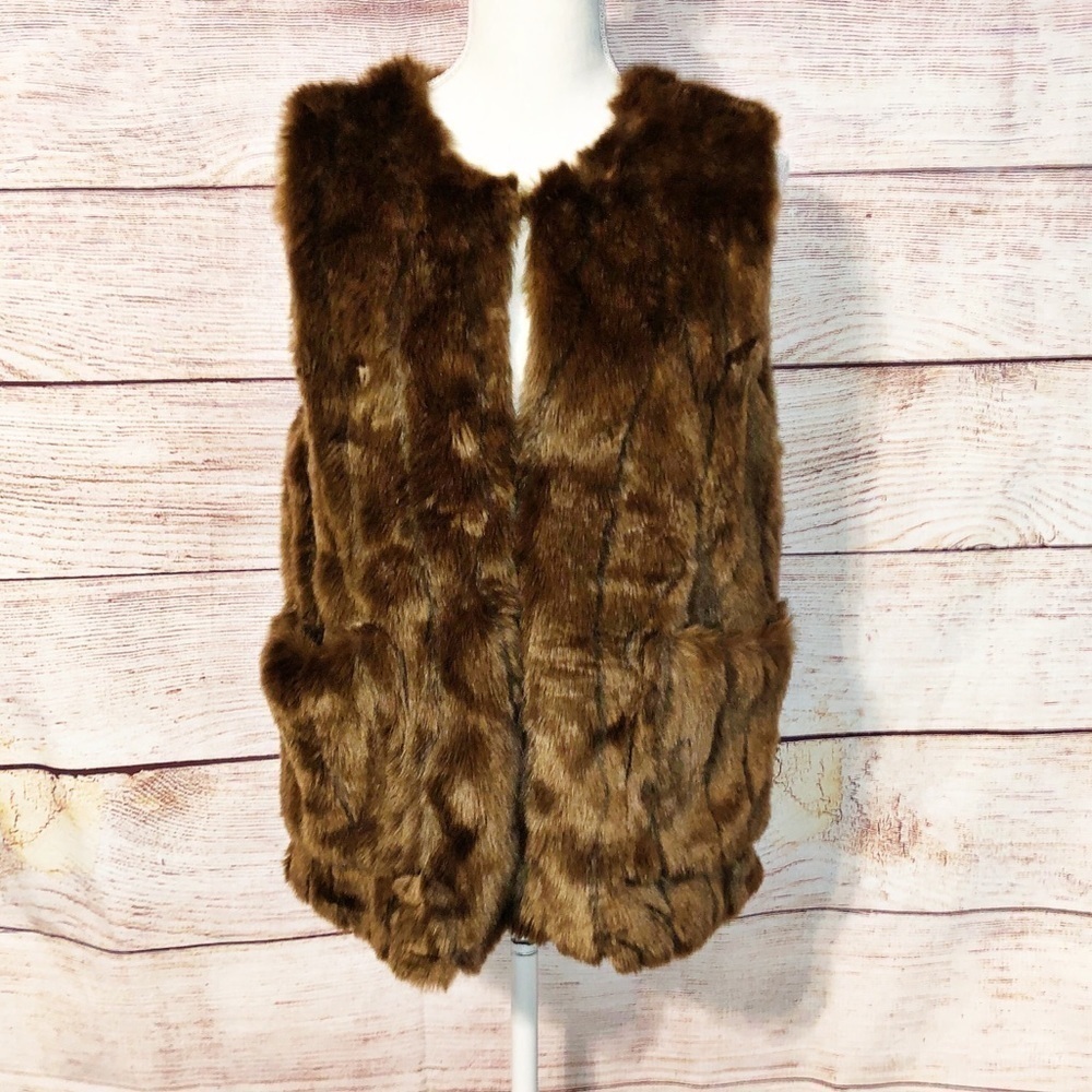 Zara Kids Outerwear Collection Faux Fur Vest Girls Size 13/14